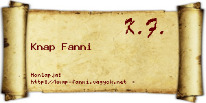 Knap Fanni névjegykártya
